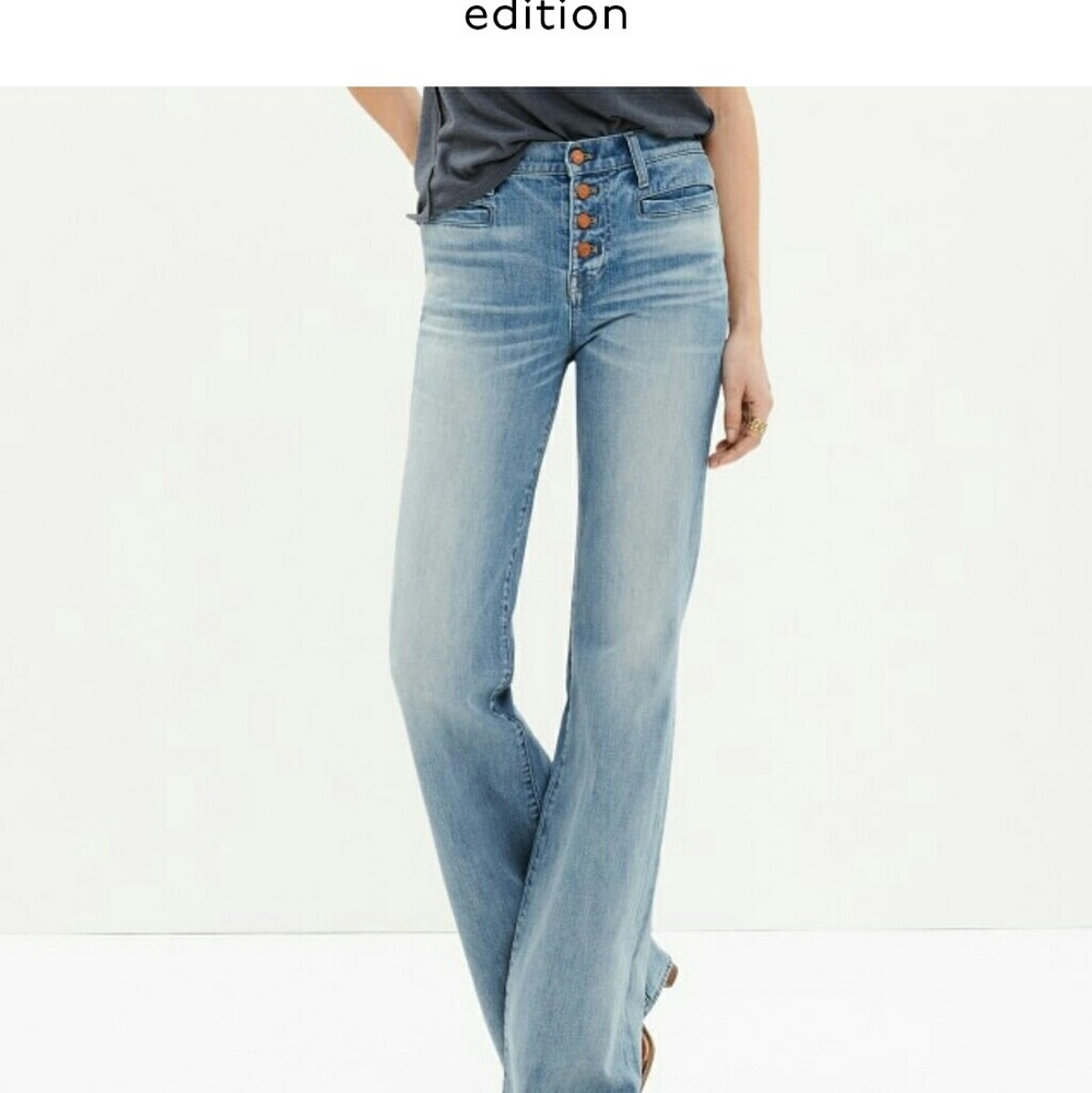 SUPER rare Madewell BUTTON Flea Market Flares!